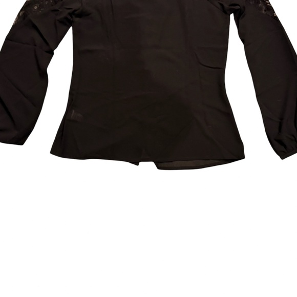 Jawbreaker Goth Black Lace Long Sleeve Blouse with lace print skulls. - Picture 9 of 10